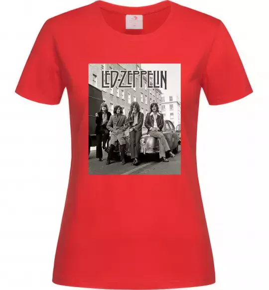 Женская футболка Led Zeppelin photo Красный фото