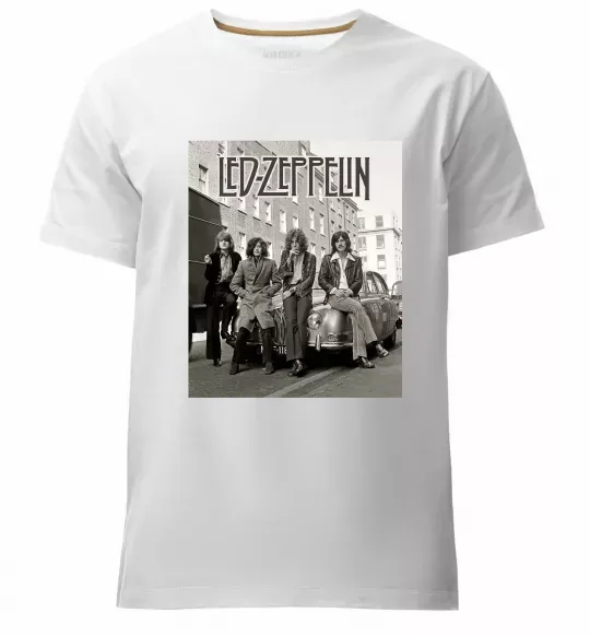 Мужская премиум футболка Led Zeppelin photo Белый фото