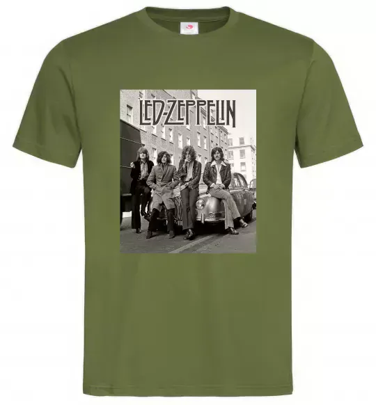 Мужская футболка Led Zeppelin photo Оливковый фото