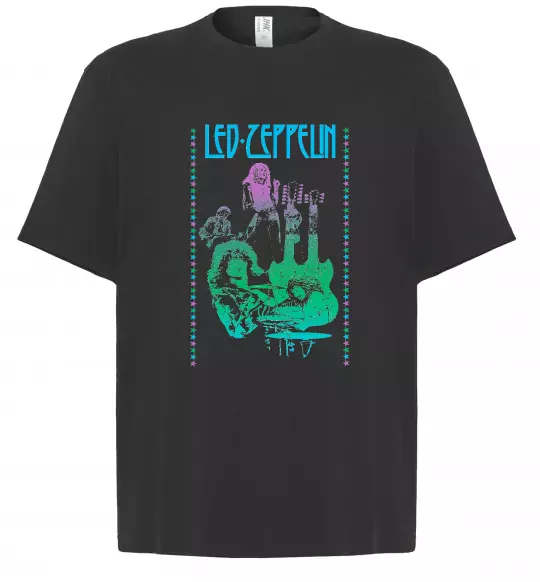 Футболка Оверсайз Led Zeppelin Neon Чорний фото