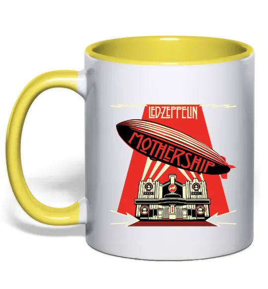 Чашка с цветной ручкой Mothership Led Zeppelin Лимонный фото