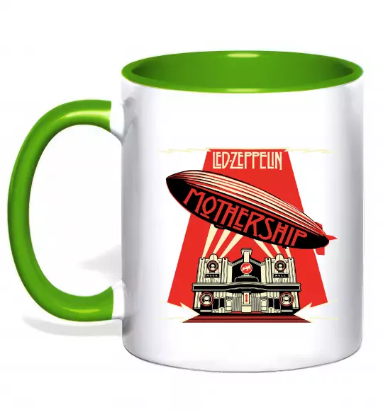 Чашка с цветной ручкой Mothership Led Zeppelin Зеленый фото
