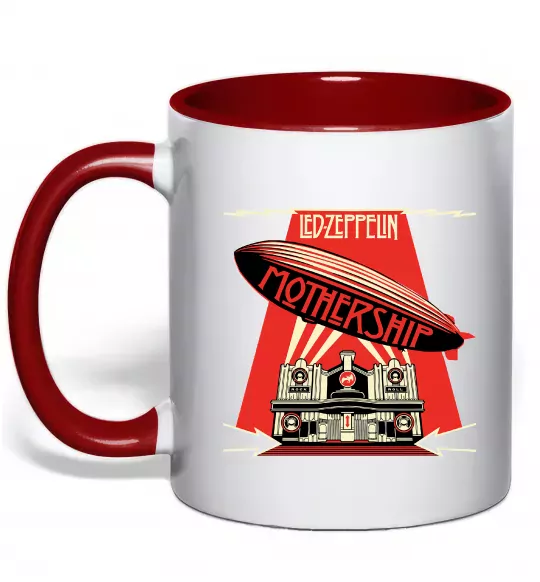Чашка с цветной ручкой Mothership Led Zeppelin Красный фото