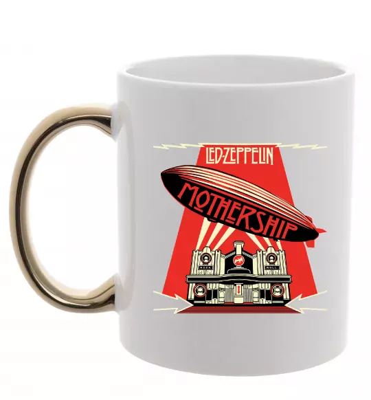 Чашка с цветной ручкой Mothership Led Zeppelin Золото фото