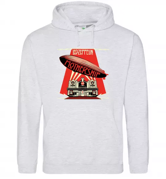 Мужская толстовка (худи) Mothership Led Zeppelin Серый меланж фото