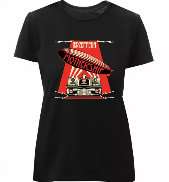 Женская премиум футболка Mothership Led Zeppelin Черный фото