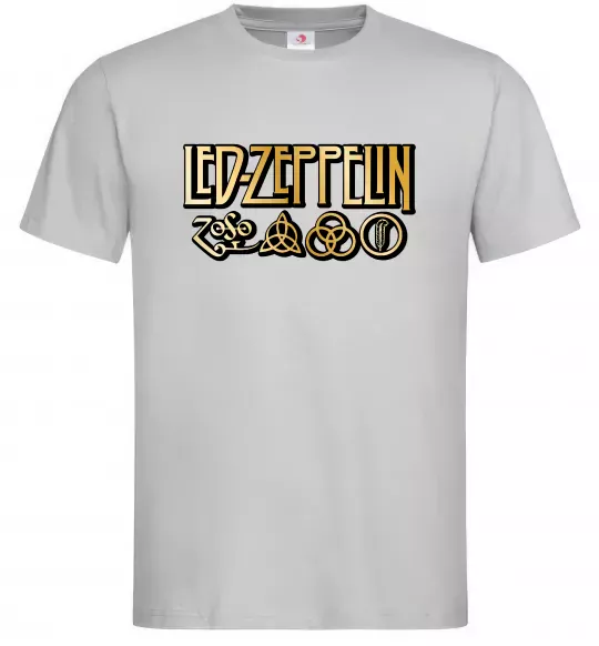 Мужская футболка Led Zeppelin gold Серый фото
