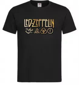 Чоловіча футболка Led Zeppelin gold Чорний фото