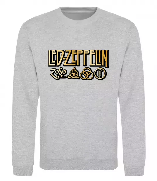 Свитшот Led Zeppelin gold Серый меланж фото