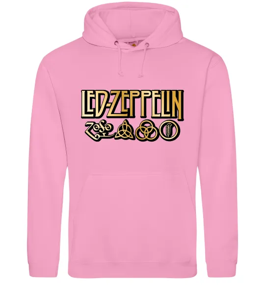Мужская толстовка (худи) Led Zeppelin gold Розовый фото