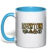 Чашка с цветной ручкой Led Zeppelin gold Голубой фото