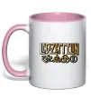 Чашка с цветной ручкой Led Zeppelin gold Нежно розовый фото