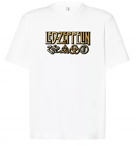 Футболка Оверсайз Led Zeppelin gold Белый фото