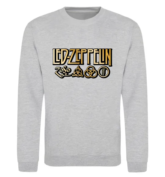 Свитшот Led Zeppelin gold Серый меланж фото
