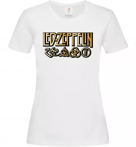 Женская футболка Led Zeppelin gold Белый фото