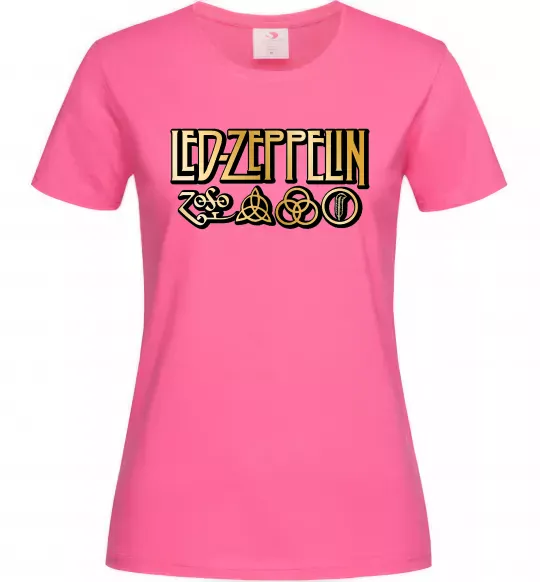 Женская футболка Led Zeppelin gold Ярко-розовый фото