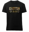 Мужская премиум футболка Led Zeppelin gold Черный фото