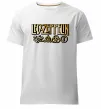 Мужская премиум футболка Led Zeppelin gold Белый фото