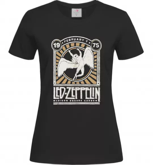 Женская футболка Led Zeppelin 1975 Черный фото