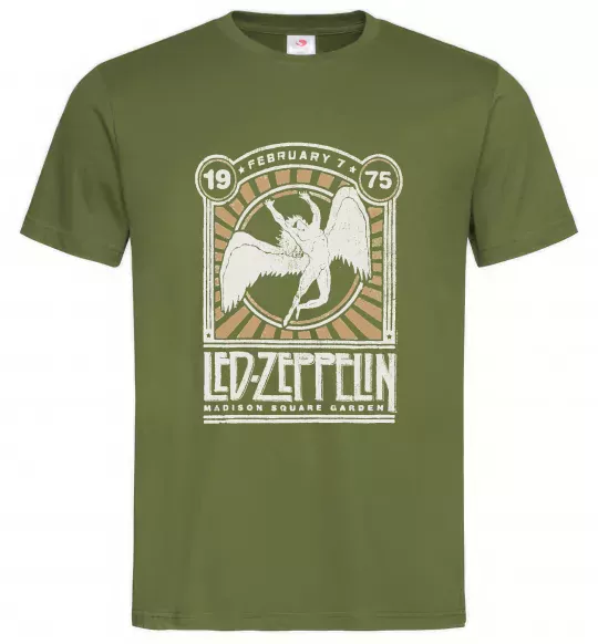 Мужская футболка Led Zeppelin 1975 Оливковый фото