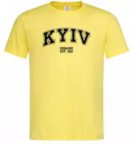 Чоловіча футболка Kyiv est, колір - лимонний, розмір - М Лимонний фото