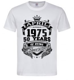 Мужская футболка April 1975 awesome, колір - чорний, розмір - М