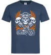 Чоловіча футболка Bike and fire Темно-синій фото