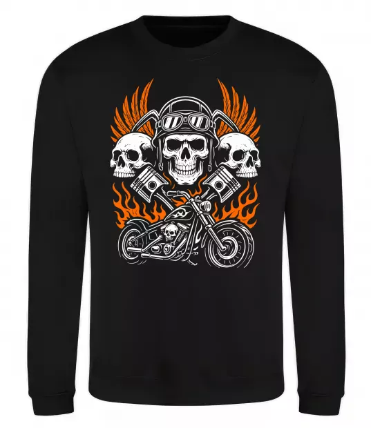 Світшот Bike and fire Чорний фото