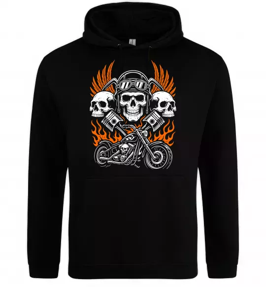 Женская толстовка (худи) Bike and fire Черный фото