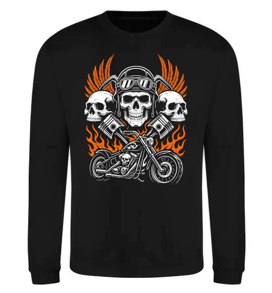 Світшот Bike and fire Чорний фото