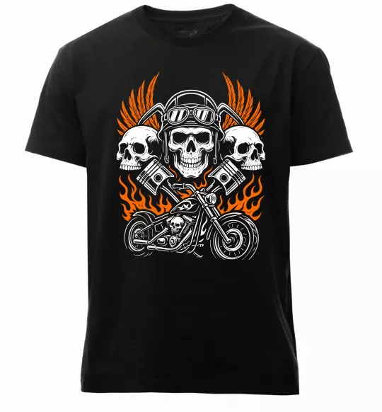 Мужская премиум футболка Bike and fire Черный фото