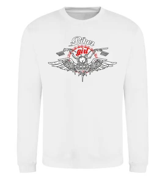 Свитшот Biker girl moto Белый фото
