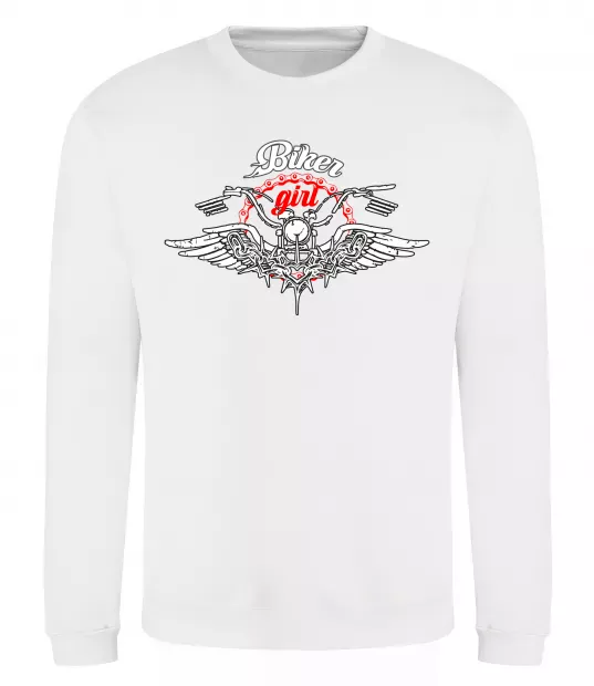 Світшот Biker girl moto Білий фото