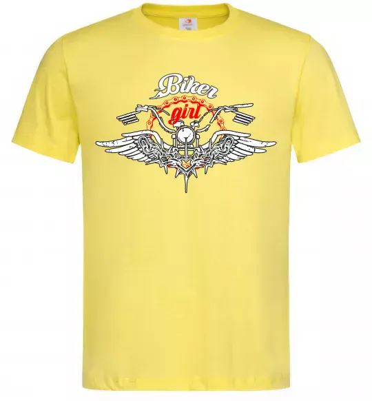 Чоловіча футболка Biker girl moto Лимонний фото