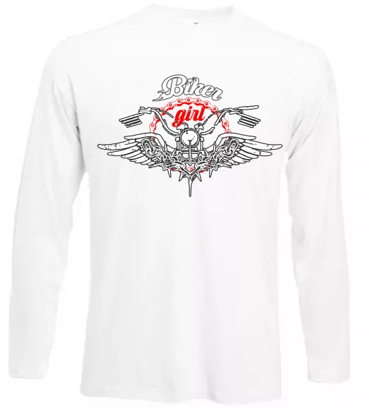 Лонгслів Biker girl moto Білий фото