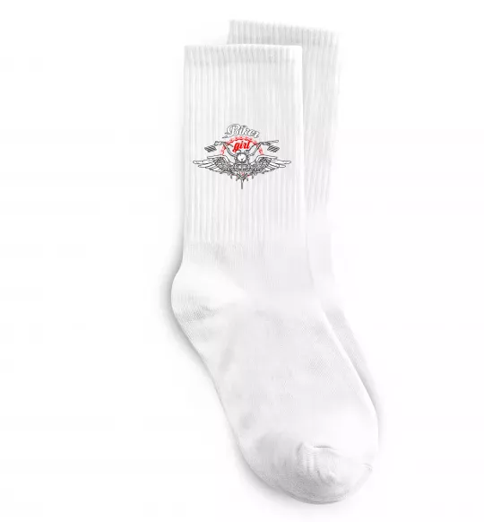 Шкарпетки Biker girl moto Білий фото