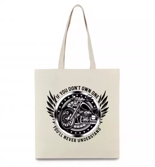 Еко-сумка Biker You`ll never understand Бежевий фото