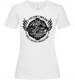 Жіноча футболка Biker You`ll never understand Білий фото