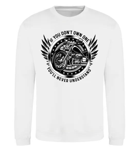 Свитшот Biker You`ll never understand Белый фото