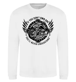 Свитшот Biker You`ll never understand Белый фото