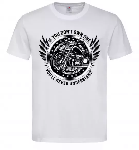 Мужская футболка Biker You`ll never understand Белый фото