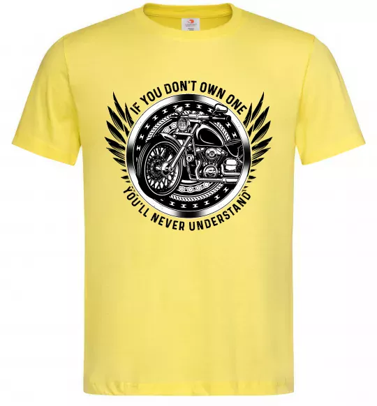 Мужская футболка Biker You`ll never understand Лимонный фото