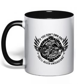 Чашка з кольоровою ручкою Biker You`ll never understand