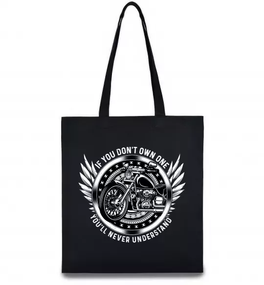 Еко-сумка Biker You`ll never understand Чорний фото