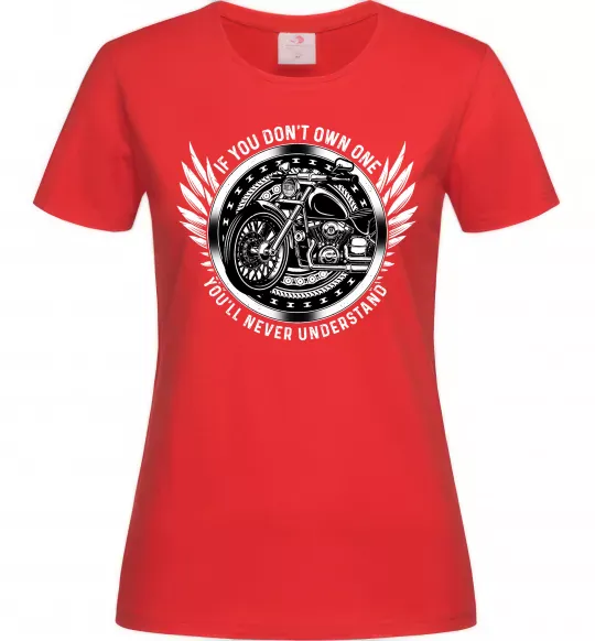 Женская футболка Biker You`ll never understand Красный фото