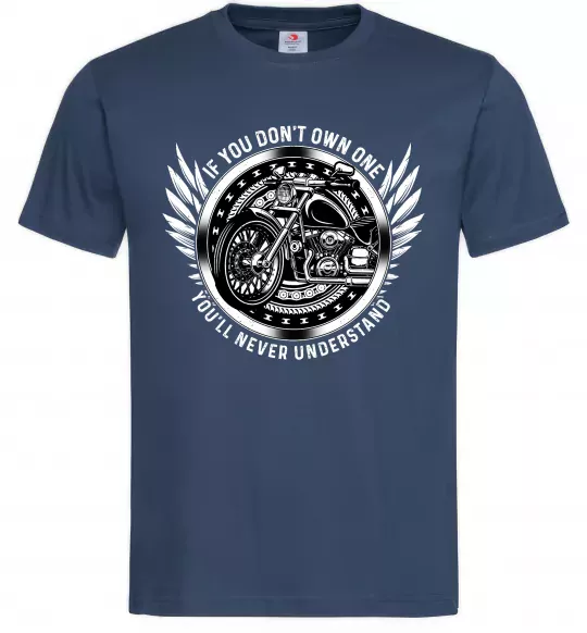 Мужская футболка Biker You`ll never understand Темно-синий фото