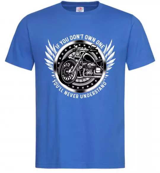 Мужская футболка Biker You`ll never understand Ярко-синий фото