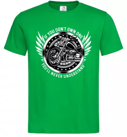 Мужская футболка Biker You`ll never understand Зеленый фото