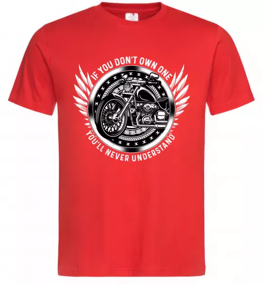 Мужская футболка Biker You`ll never understand Красный фото