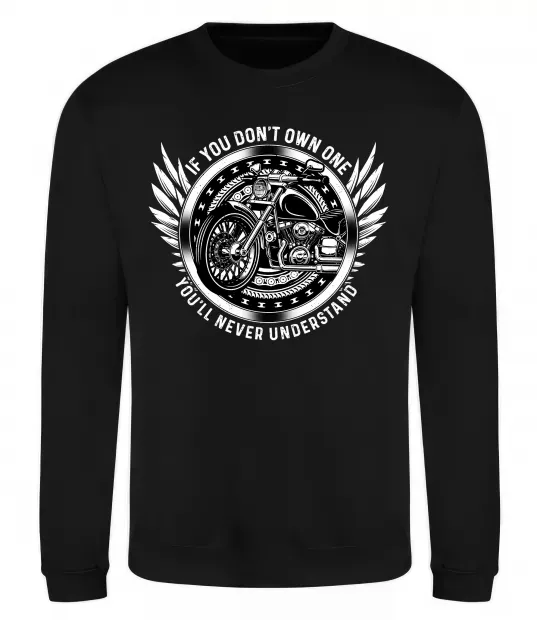 Світшот Biker You`ll never understand Чорний фото